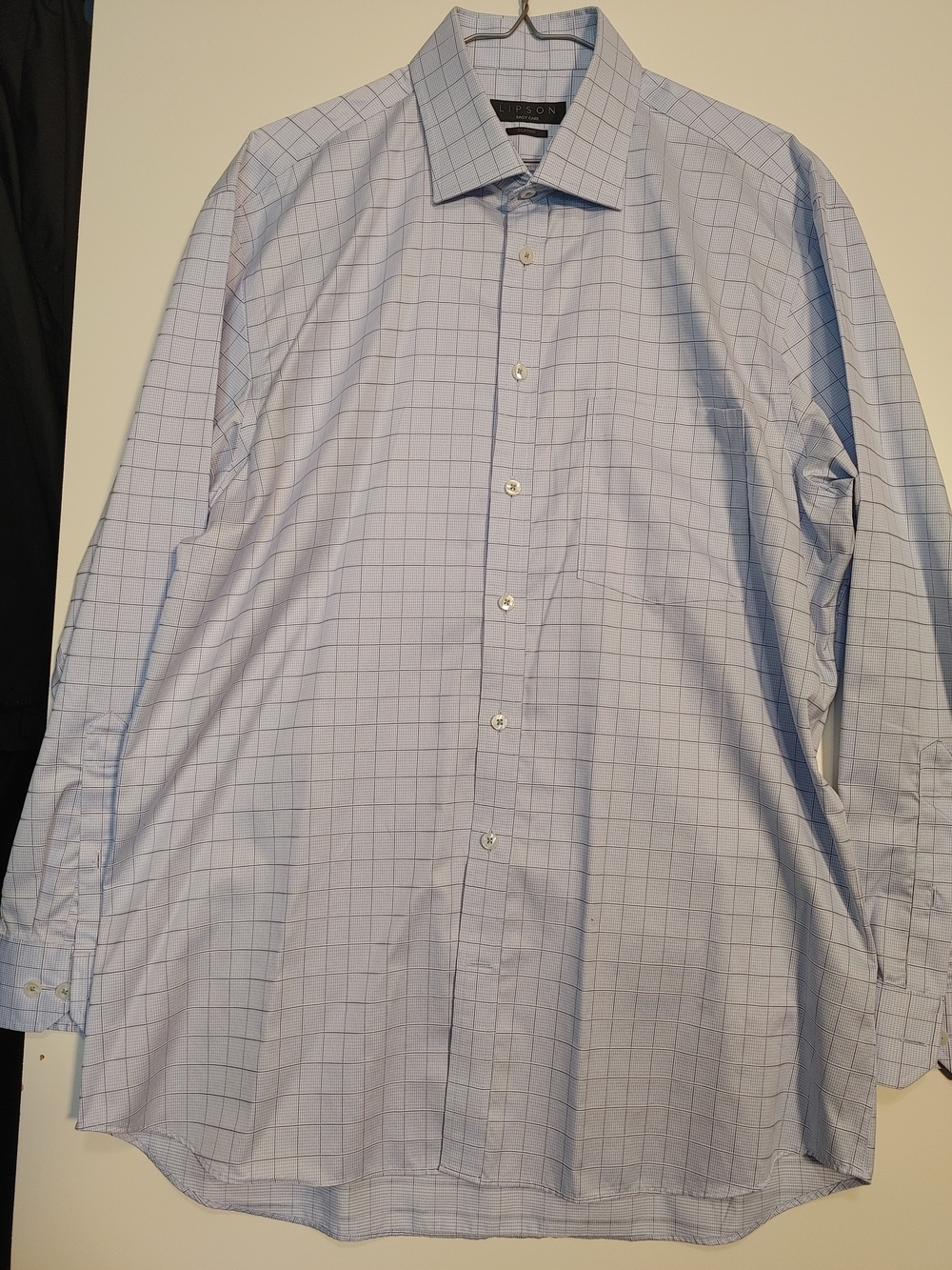 Hudson Mens Light Blue Windowpane Dress Shirt